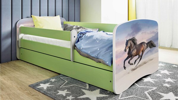 POSTEĽ PRE DETI A MLÁDEŽ 80/160 cm, zelená, biela MID.YOU - Detské izby, Online Only