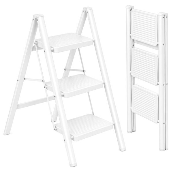 Skladacie schodíky EASYSTEP 3-stupňové biele