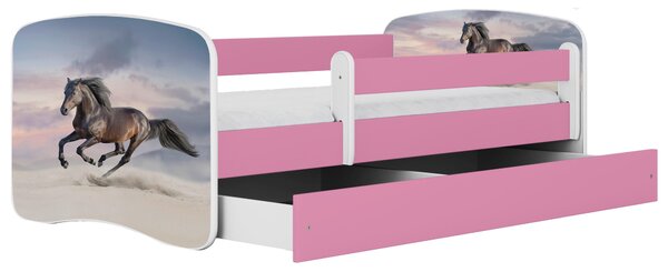 POSTEĽ PRE DETI A MLÁDEŽ 80/160 cm, biela, pink MID.YOU - Detské izby, Online Only