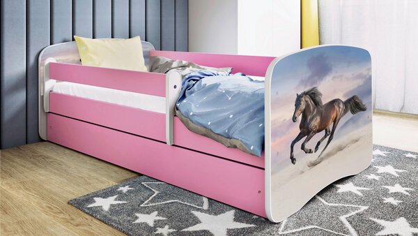POSTEĽ PRE DETI A MLÁDEŽ 80/160 cm, biela, pink MID.YOU - Detské izby, Online Only