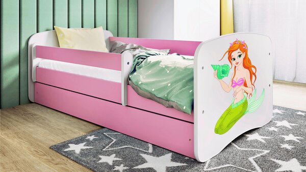 POSTEĽ PRE DETI A MLÁDEŽ 80/160 cm, biela, pink MID.YOU - Detské izby, Online Only