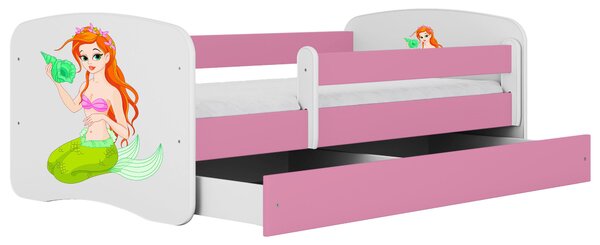 POSTEĽ PRE DETI A MLÁDEŽ 80/160 cm, biela, pink MID.YOU - Detské izby, Online Only