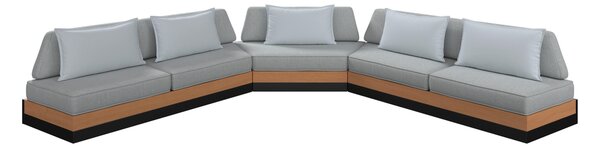 TERASOVÁ SEDACIA SÚPRAVA 5-dielne, drevo, kov, plast, textil Ambia Garden - Online Only záhrada, Online Only