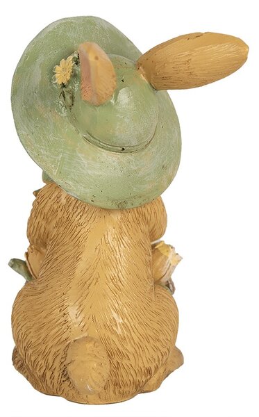 Dekorácia veľkonočný zajačik s košíčkom - 8*6*11 cm - Clayre & Eef