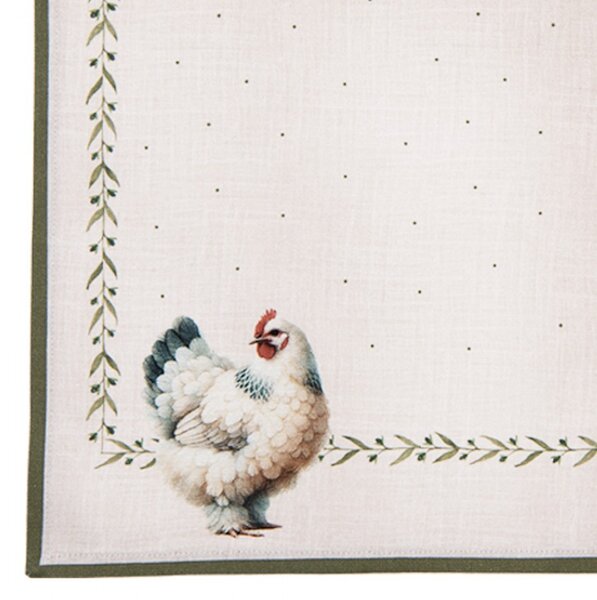 6ks béžový obrúsok so sliepočkami Barnyard Chicken - 40*40 cm - Clayre & Eef