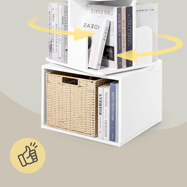 OTOČNÝ REGÁL, biela, 40/124,6/40 cm Boxxx - Kancelárske regály, Online Only