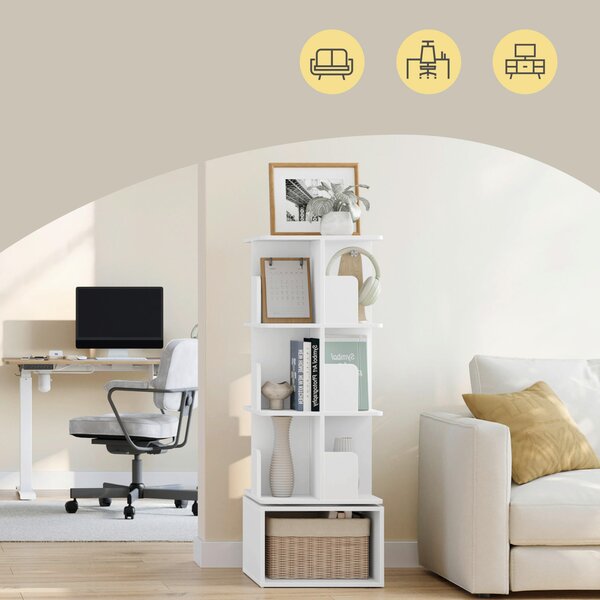 OTOČNÝ REGÁL, biela, 40/124,6/40 cm Boxxx - Kancelárske regály, Online Only