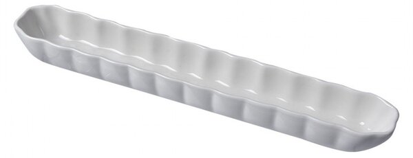 Biela dlhá úzka keramická miska - 26*4*3 cm - Clayre & Eef