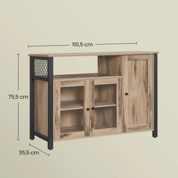 PRÍBORNÍK, hnedá, čierna, 110/75/33 cm Boxxx - Online Only drobný nábytok, Online Only