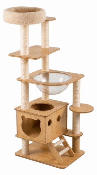 Mačacie stromové škrabadlo HAPPY CAT 147x40x40 cm, béžové