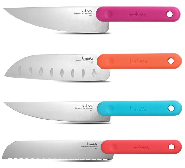 Trebonn sada kuchynských nožov farebná 4 ks