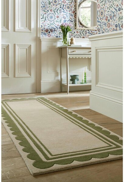 RUČNE TKANÝ KOBEREC, 80/230 cm zelená, béžová Flair Rugs - Online Only bytové doplnky, Online Only