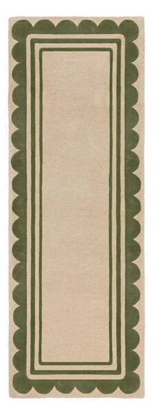 RUČNE TKANÝ KOBEREC, 80/230 cm zelená, béžová Flair Rugs - Online Only bytové doplnky, Online Only