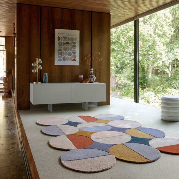 VLNENÝ KOBEREC, 120/170 cm modrá, hrdzavá Flair Rugs - Online Only bytové doplnky, Online Only