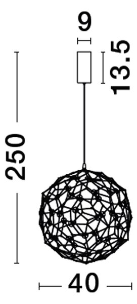 LED luster Sole 40 čierna