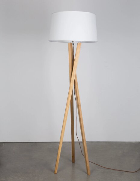 Drevená stojaca lampa Salino A 50 Drevo – Hnedá