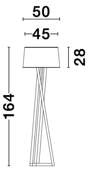Drevená stojaca lampa Salino B 50 Drevo – Hnedá