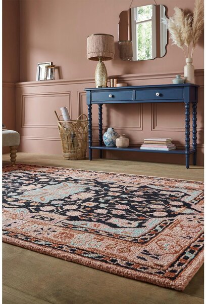 TKANÝ KOBEREC, 120/170 cm ružová, čierna Flair Rugs - Online Only bytové doplnky, Online Only