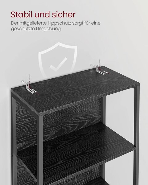 REGÁL, čierna, oceľ, 60/178,6/30,3 cm Boxxx - Regály, Online Only