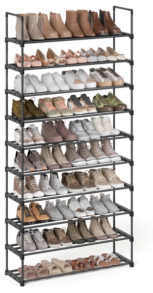 REGÁL NA TOPÁNKY, čierna, 92/194/30 cm - Online Only drobný nábytok, Online Only