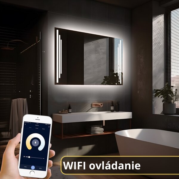 LED zrkadlo Art Deco Aumentato - Horizontálne Veľkosť Zrkadla (šírka x výška): 70x50 cm, Ovládanie: wifi aplikácia (+30€), Farba osvetlenia: Studená biela (+0€)