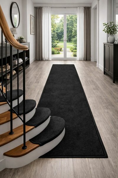 Vopi Nášľapy na schody Eton čierny obdĺžnik, samolepiaci - 24x65 obdĺžnik (rozmer vrátane ohybu)