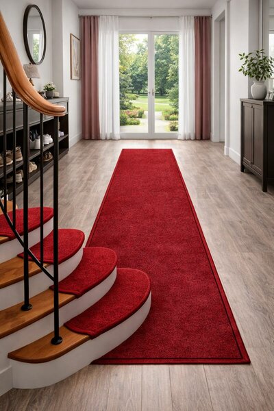 Vopi Nášľapy na schody Eton vínovo červený obdĺžnik, samolepiaci - 24x65 obdĺžnik (rozmer vrátane ohybu)