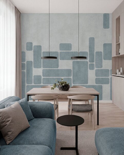 Tapety Geometrický vzor v svetlo modrých odtieňoch, Fototapety geometria, w05141v2 : Uwalls.sk