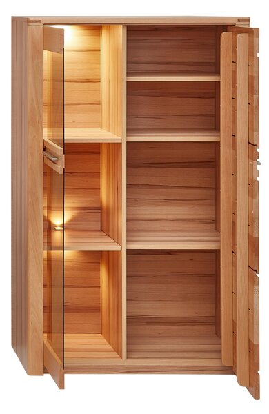 VITRÍNA, jadrový buk, jadrový buk, 85/137/40 cm Carryhome - Sklenené vitríny