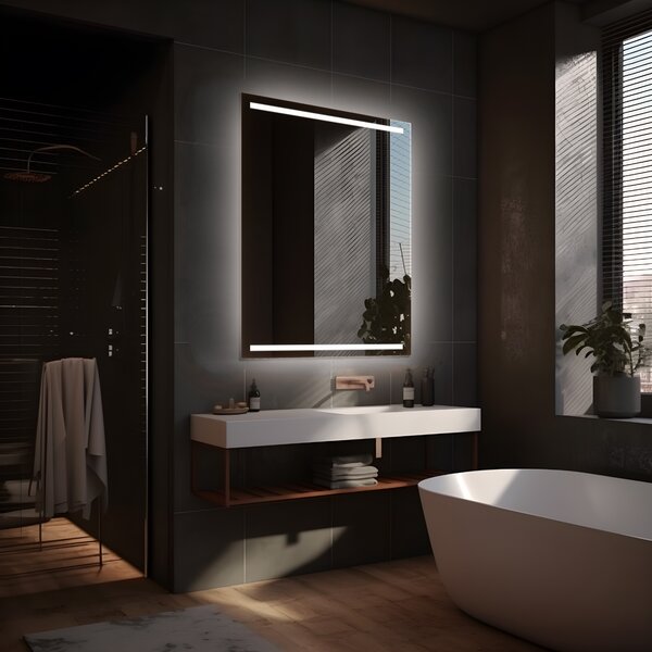 LED zrkadlo Latitudine- Vertikálne Veľkosť Zrkadla (šírka x výška): 50x50 cm, Ovládanie: bez ovládania (+0€), Farba osvetlenia: Studená biela (+0€)