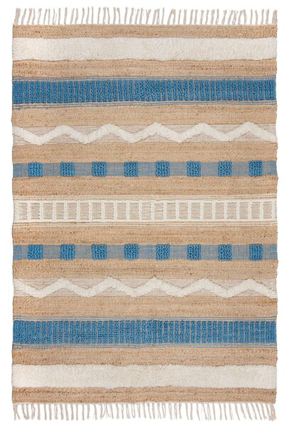 VŠÍVANÝ KOBEREC, 120/170 cm, modrá, prírodná farba Flair Rugs - Online Only bytové doplnky, Online Only