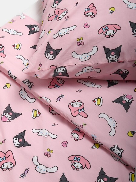 Sinsay - Bavlnená posteľná súprava Hello Kitty and Friends - ružová