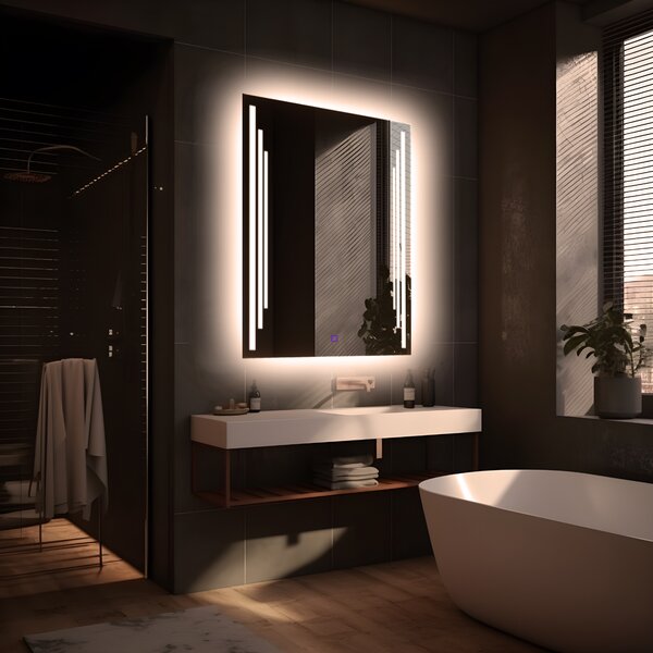 LED zrkadlo Art Deco Aumentato - Vertikálne Veľkosť Zrkadla (šírka x výška): 50x50 cm, Ovládanie: wifi aplikácia (+30€), Farba osvetlenia: Studená biela (+0€)