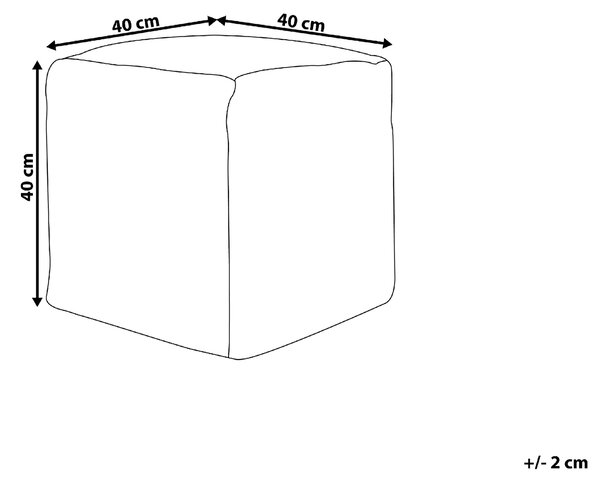 Taburet biela bavlna polystyrénový granulát 40 x 40 x 40 cm štvorcový tvar geometrický vzor moderný štýl puf podnožka obývačka spálňa