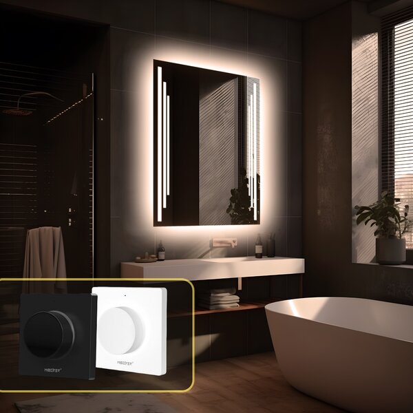 LED zrkadlo Art Deco Aumentato - Vertikálne Veľkosť Zrkadla (šírka x výška): 50x50 cm, Ovládanie: wifi aplikácia (+30€), Farba osvetlenia: Studená biela (+0€)
