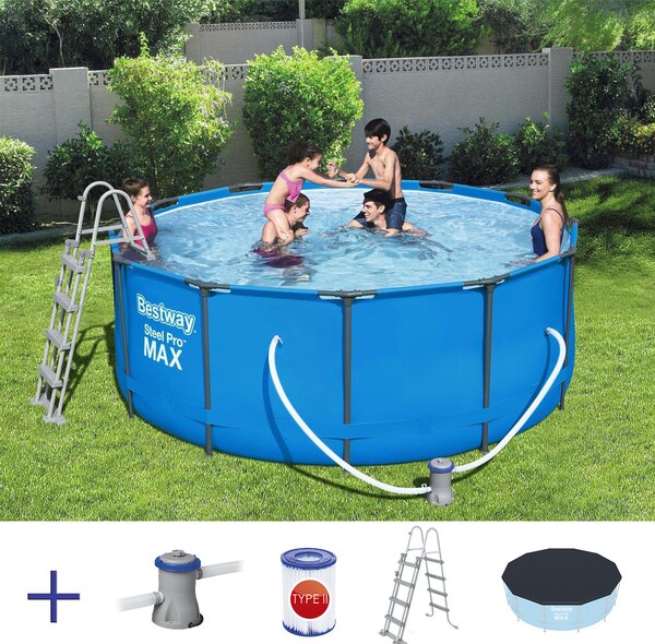 Bestway Steel Pro Max 56420, 10250 L, Rámový bazén, Šedá, 42,6 kg