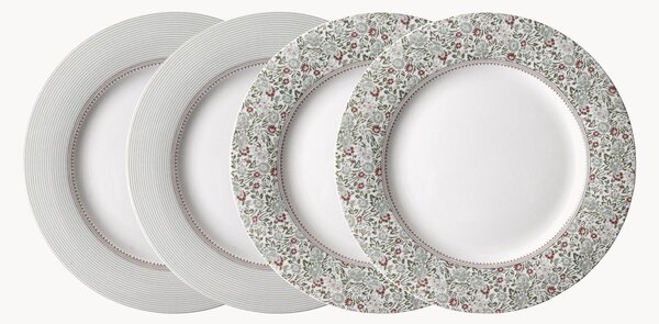 Porcelánové raňajkové taniere Flat, 4 ks