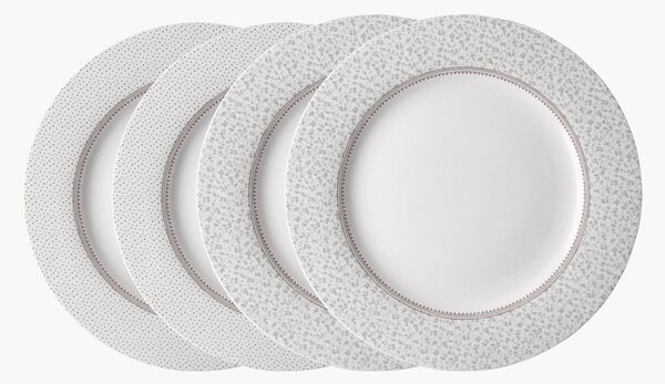 Porcelánové plytké taniere Flat, 4 ks