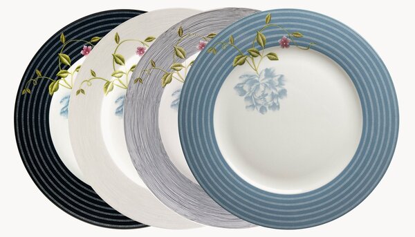 Porcelánové plytké taniere Lucy, 4 ks
