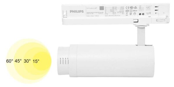 LED svietidlo pre lištový systém 30W, (3f) 15-60st., 4100K, biele (TR-TL-30W/BI/NA)