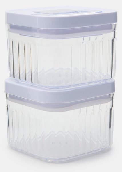 Sinsay - Súprava vrúbkovaných dóz na potraviny s viečkami 2pack - clear
