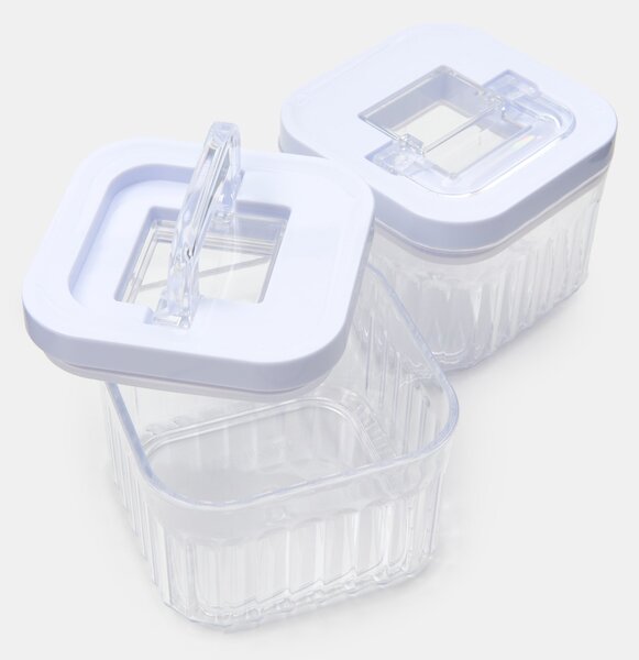 Sinsay - Súprava vrúbkovaných dóz na potraviny s viečkami 2pack - clear