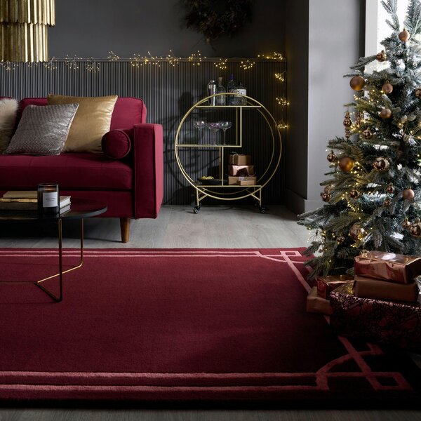 VLNENÝ KOBEREC, 120/170 cm tmavočervená Flair Rugs - Online Only bytové doplnky, Online Only