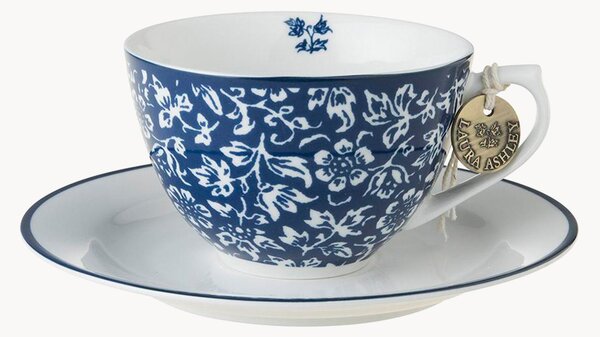 Porcelánové šálky na čaj's podšálkami Sweet Alyssum, 4 ks