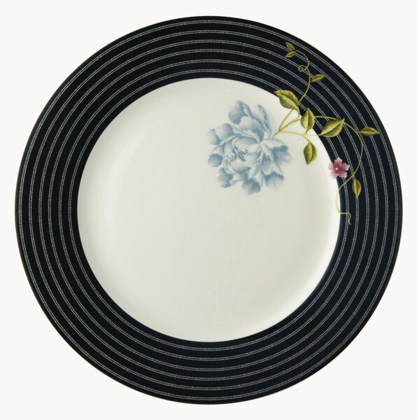Porcelánové plytké taniere Midnight Candy, 4 ks