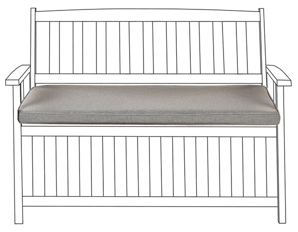 Sedací vankúš na záhradnú lavicu sivý polyester 108 x 45 cm jednofarebný bez vzoru šnúrky odolnosť voči UV žiareniu exteriér