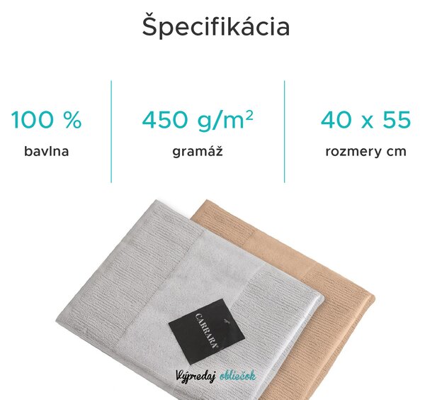 Uterák CARRARA 40x55 cm svetlosivý, 100% bavlna