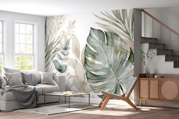 Tapety Monstera v akvareli, Fototapety s prírodnými motívmi, w05867 : Uwalls.sk