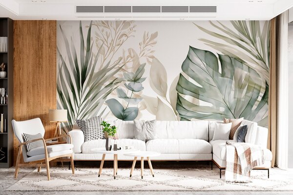 Tapety Monstera v akvareli, Fototapety s prírodnými motívmi, w05867 : Uwalls.sk