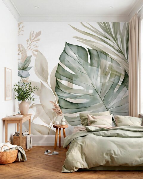 Tapety Monstera v akvareli, Fototapety s prírodnými motívmi, w05867 : Uwalls.sk